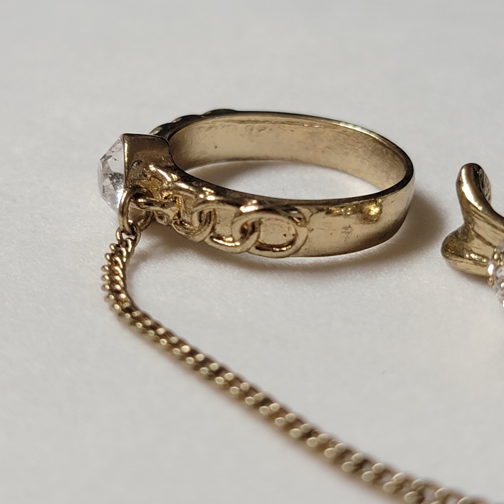 Double Ring Chain Bow and Rhinestone - Picture 8 of 11